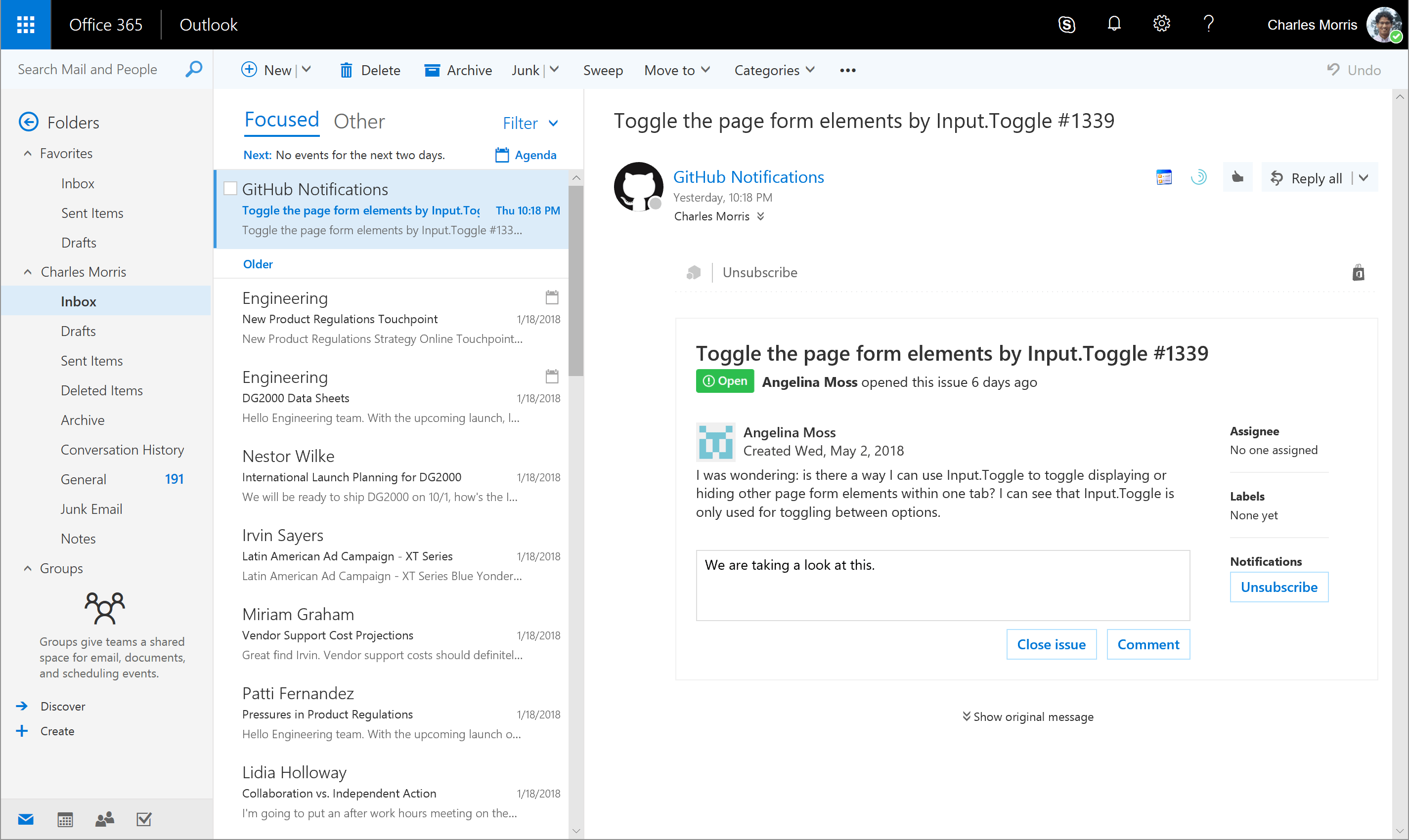 Outlook UI