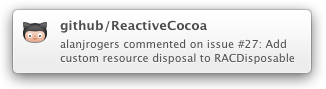 Example GitHub for Mac notification