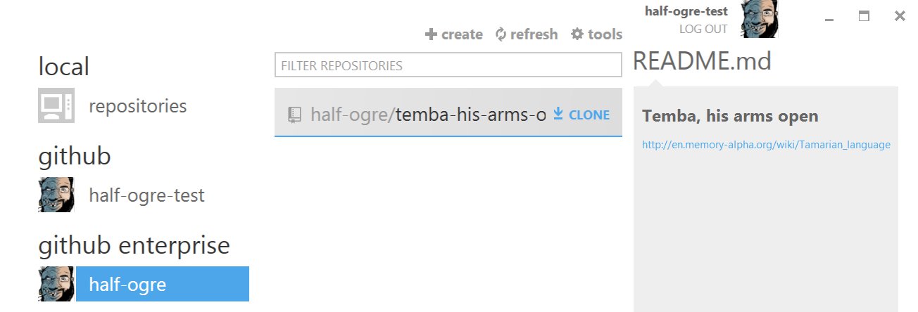 GitHub Enterprise in accouts sidebar