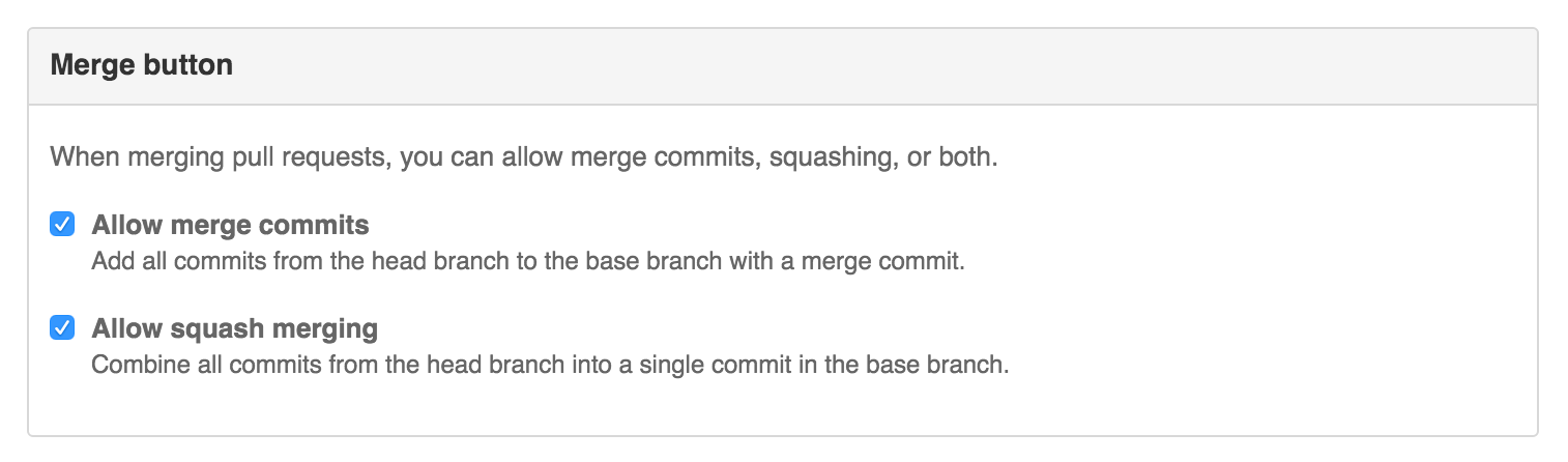 New merge button settings