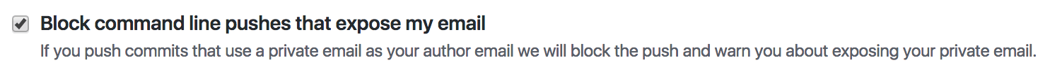 email settings page with the block command line pushes that expose my email checkbox