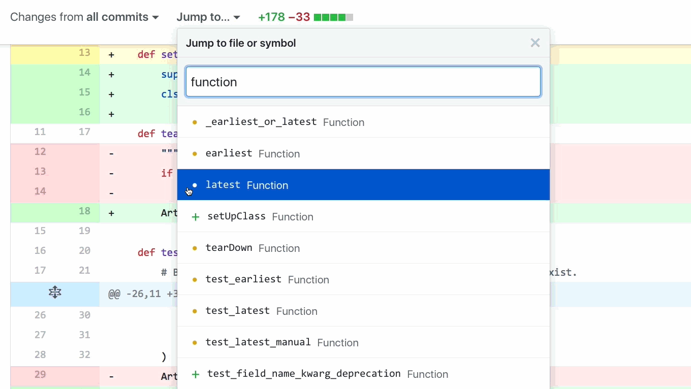 python-changed-functions