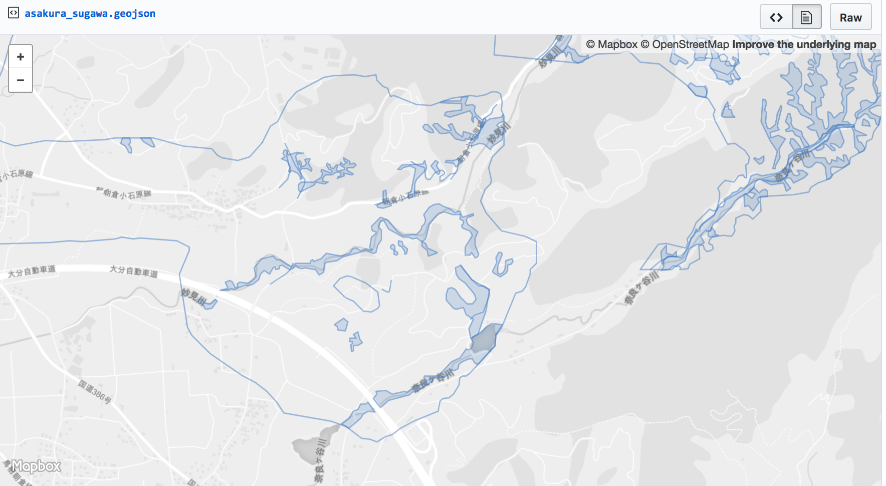 Asakura-shi Sugawa area(https://gist.github.com/mapconcierge/6a579e7052cdba3d5e314989608bda4f)