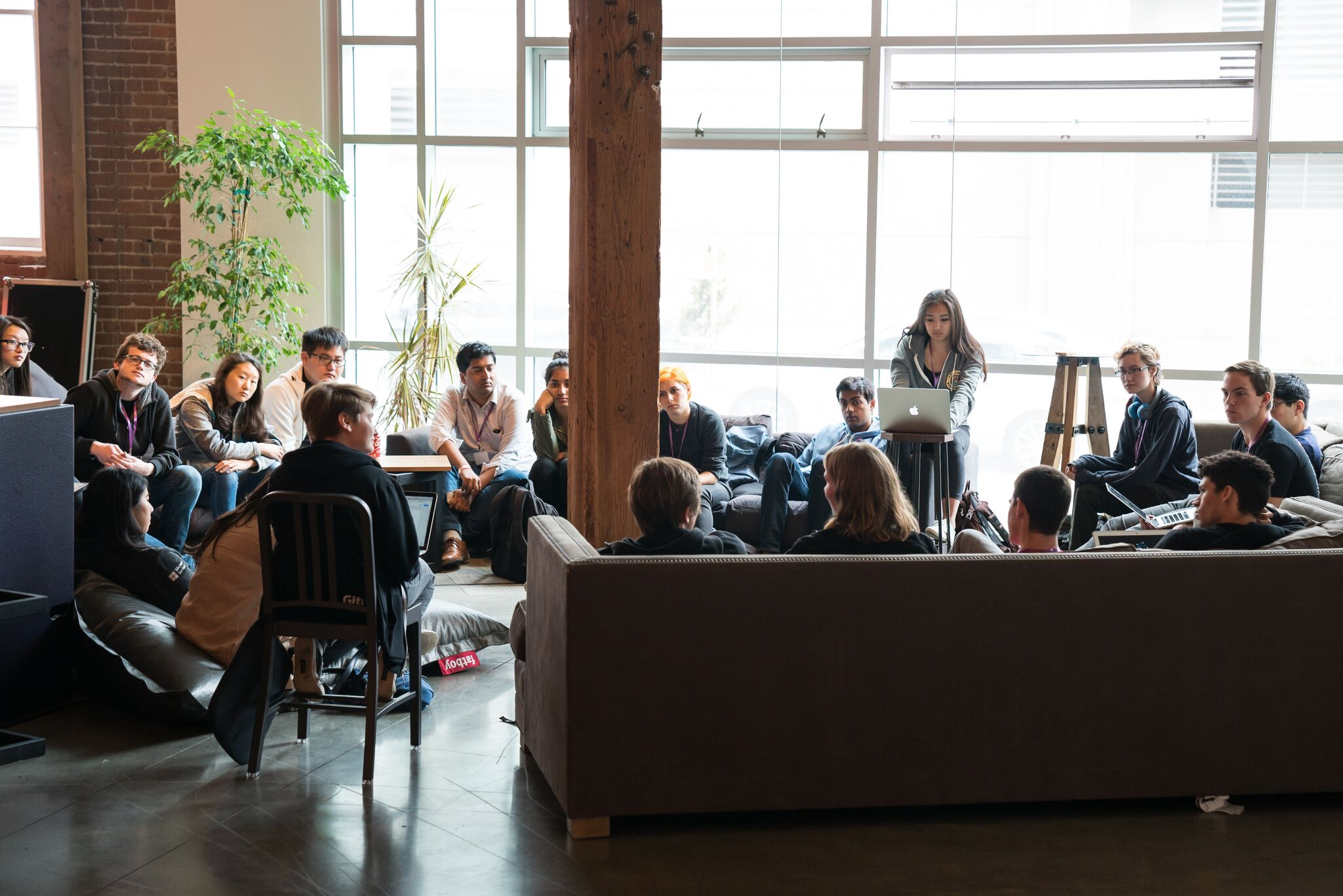 Interns working at GitHub HQ