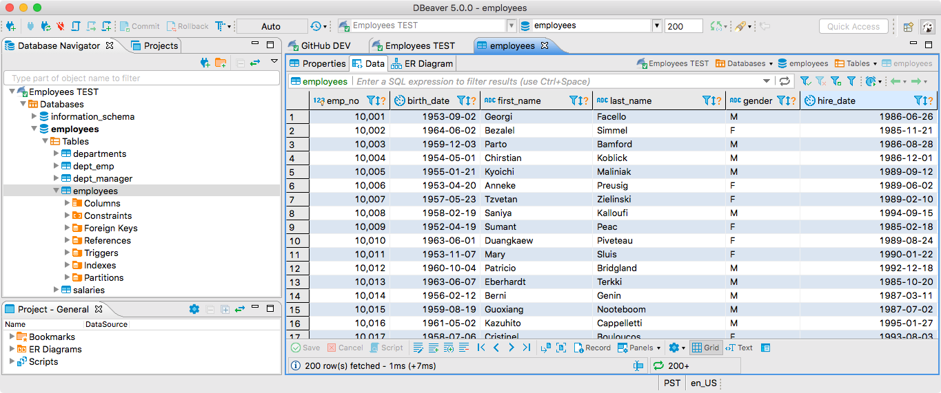 DBeaver 5.0 screenshot