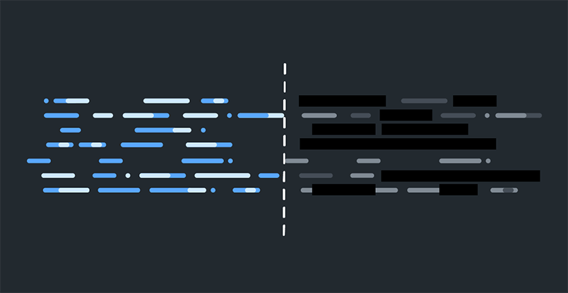 Comparison of non-censored code to code censored by the EU Copyright Directive