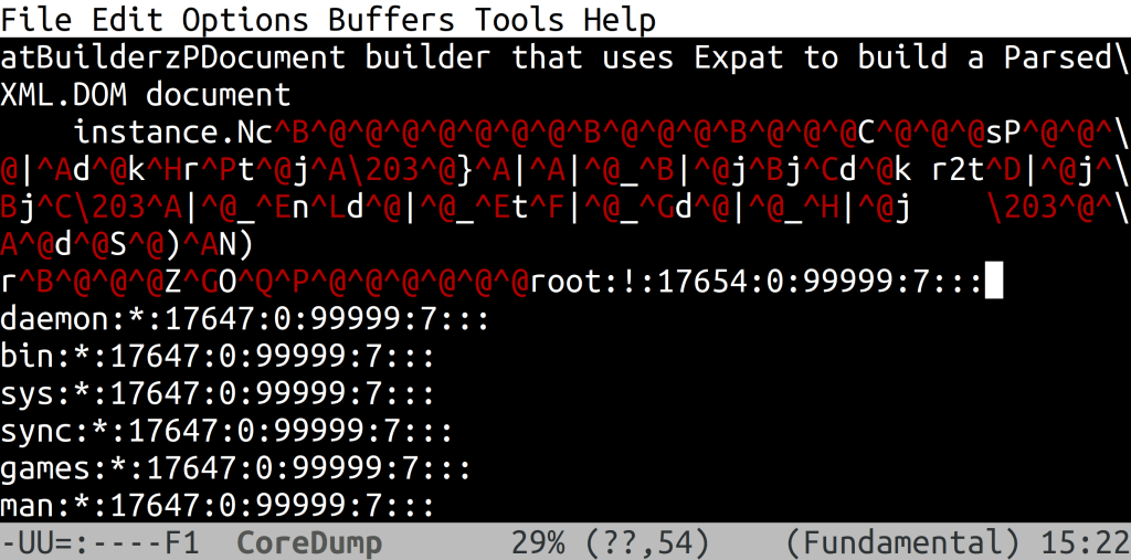 Core dump