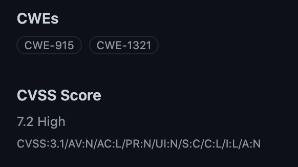 Screenshot of advisory
