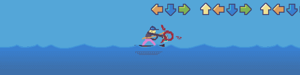 Screenshot of fish being punched in punching in LD48 entry "Fishing Trouble"