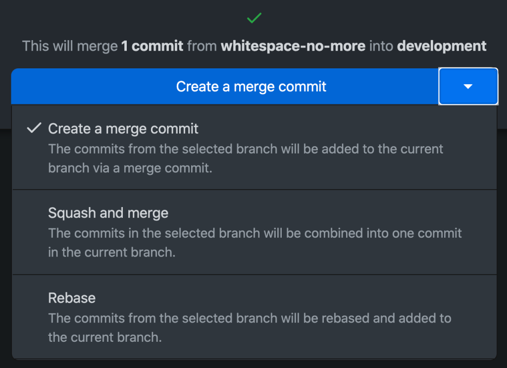 Screenshot of GitHub Desktop 2.9 "squash and rebase" functionality