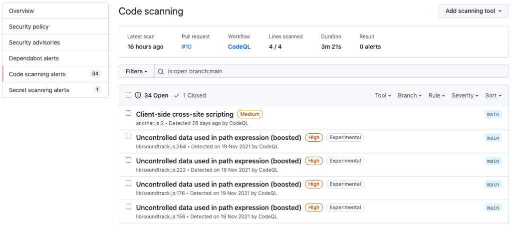 ML-powered queries generate alerts that are marked with the “Experimental” label