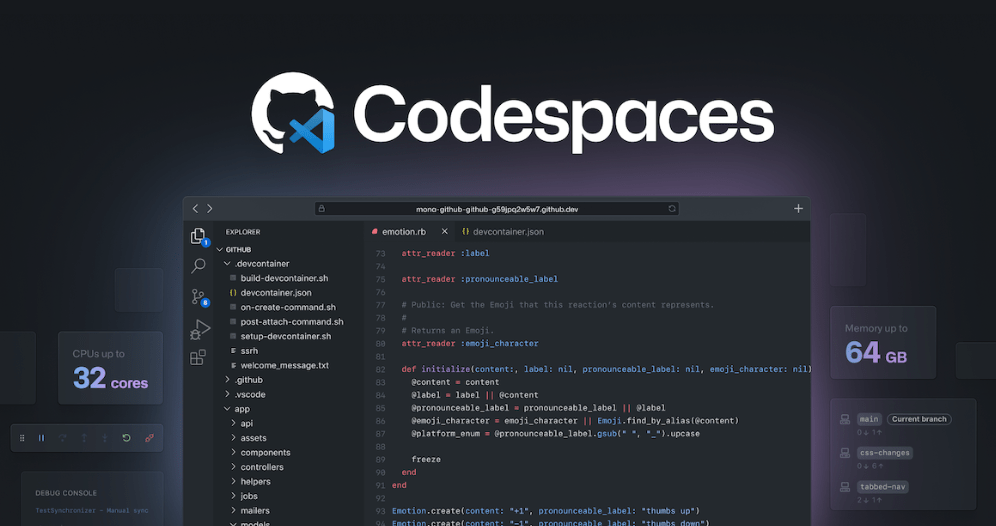 Codespaces banner