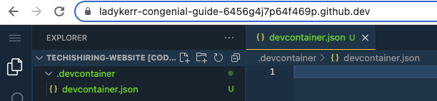 Creating a a `.devcontainer` folder in the root of the project and a `devcontainer.json` file in the new folder. 