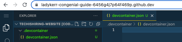 Creating a a `.devcontainer` folder in the root of the project and a `devcontainer.json` file in the new folder.