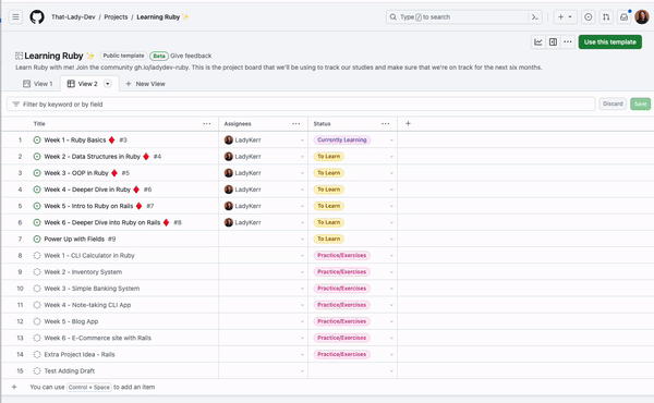 turning on built-in project workflows from the settings page