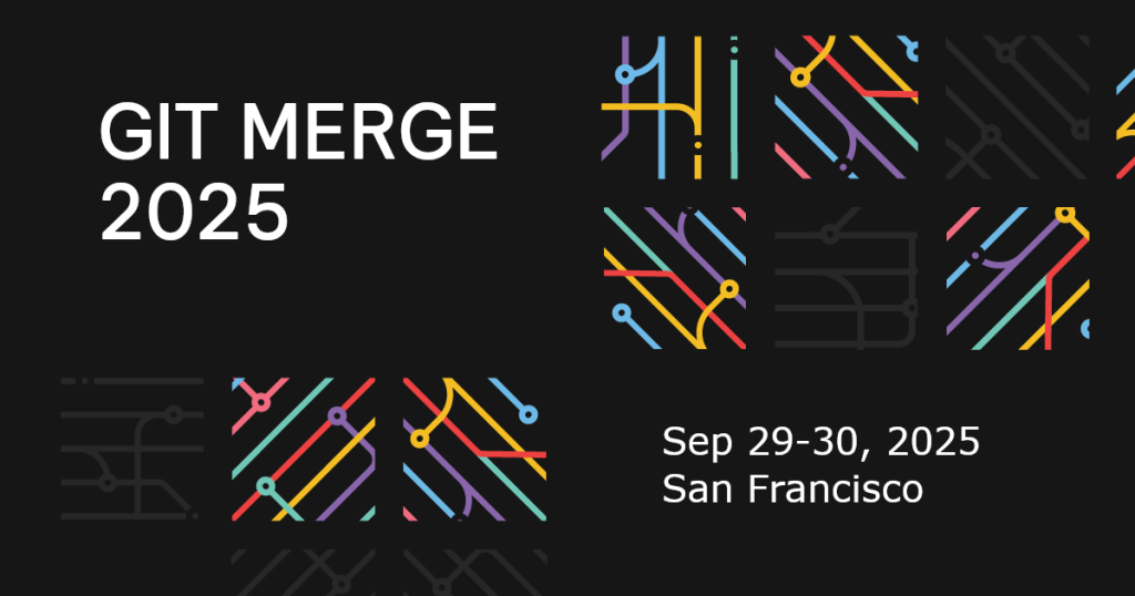 Graphic promoting Git Merge 2025